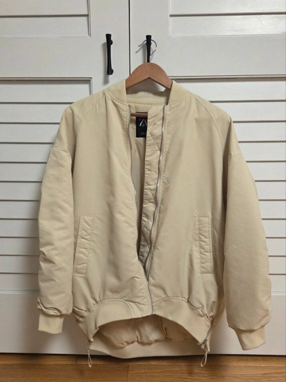 Zara Oversized Bomber Jacket - Cream